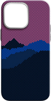 Чехол-накладка Luxo Горный пейзаж J274 для iPhone 14 (черный/фиолетовый) - 