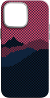 Чехол-накладка Luxo Горный пейзаж J273 для iPhone 14 (черный/бордовый) - 