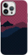 Чехол-накладка Luxo Горный пейзаж J273 для iPhone 15 Pro (черный/бордовый) - 