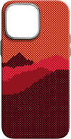 Чехол-накладка Luxo Горный пейзаж J272 для iPhone 13 (бордовый/оранжевый) - 