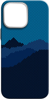 Чехол-накладка Luxo Горный пейзаж J271 для iPhone 14 (черный/синий) - 