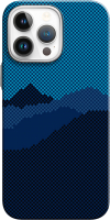 Чехол-накладка Luxo Горный пейзаж J271 для iPhone 14 Pro (черный/синий) - 