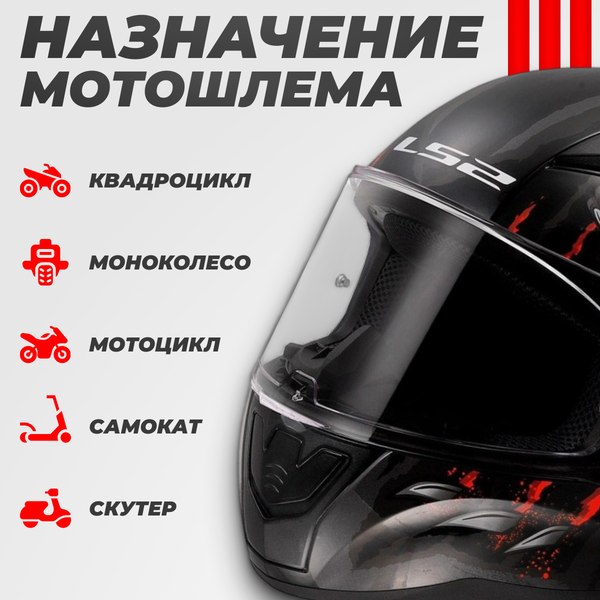 Мотошлем LS2 FF353 Rapid 2 Claw (XS, черный)