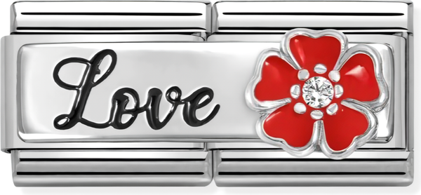 Звено для браслета NominatioN Love с красным цветком 330734/14