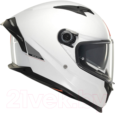 Мотошлем MT Helmets Braker SV Solid (M, глянцевый жемчужно-белый)