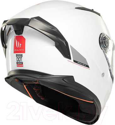 Мотошлем MT Helmets Braker SV Solid (M, глянцевый жемчужно-белый)