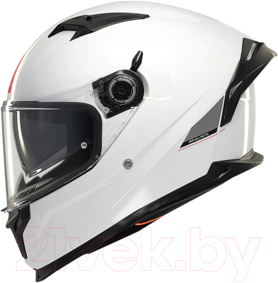 Мотошлем MT Helmets Braker SV Solid (M, глянцевый жемчужно-белый)