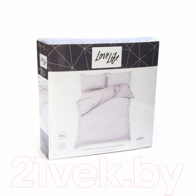 Комплект постельного белья Love Life Tufting. Квадрат 1.5сп / 10323094 (серый/сиреневый)