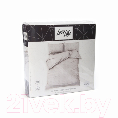 Комплект постельного белья Love Life Tufting. Орнамент Евро / 10323109 (серый)