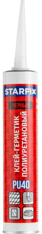 Клей-герметик Starfix PU40 SM-54876-1 (300мл, черный)