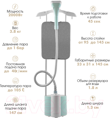 Отпариватель Endever Odyssey Q-14 (зеленый/белый)