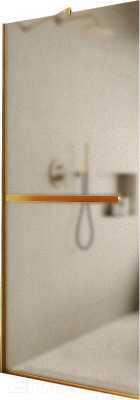 Душевая стенка MaybahGlass 109x195 / MGD-710-3у (бронзовое матовое стекло/золотой)