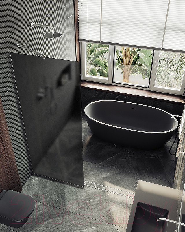 Душевая стенка MaybahGlass 109x195 / MGD-682-4у (графитовое матовое стекло/хром глянцевый) — фото 6