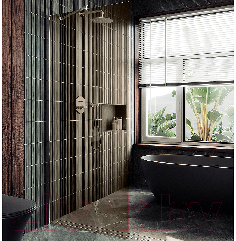 Душевая стенка MaybahGlass 119x195 / MGD-684-5ш (бронзовое стекло/хром матовый) — фото 2
