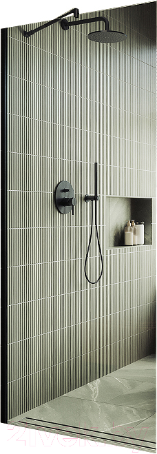 Душевая стенка MaybahGlass 119x195 / MGD-683-6ш (прозрачное стекло/черный) — фото 1