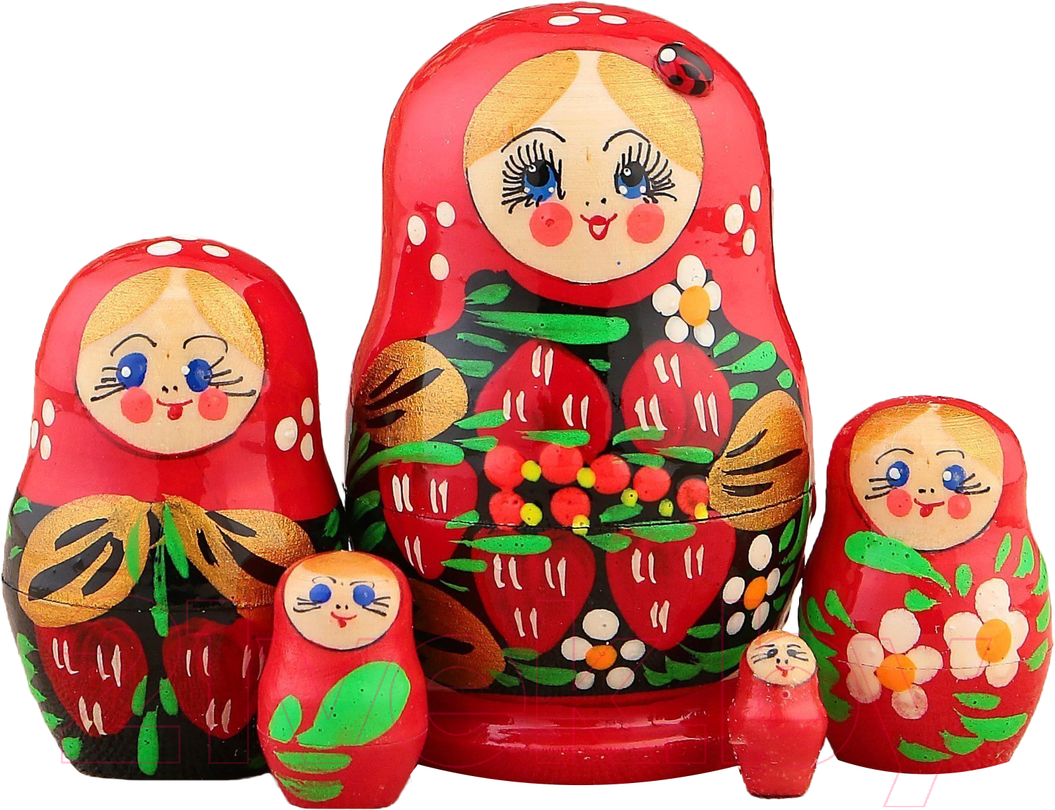 Матрешка сувенирная Sima-Land Божья коровка. Красный платок / 3440243