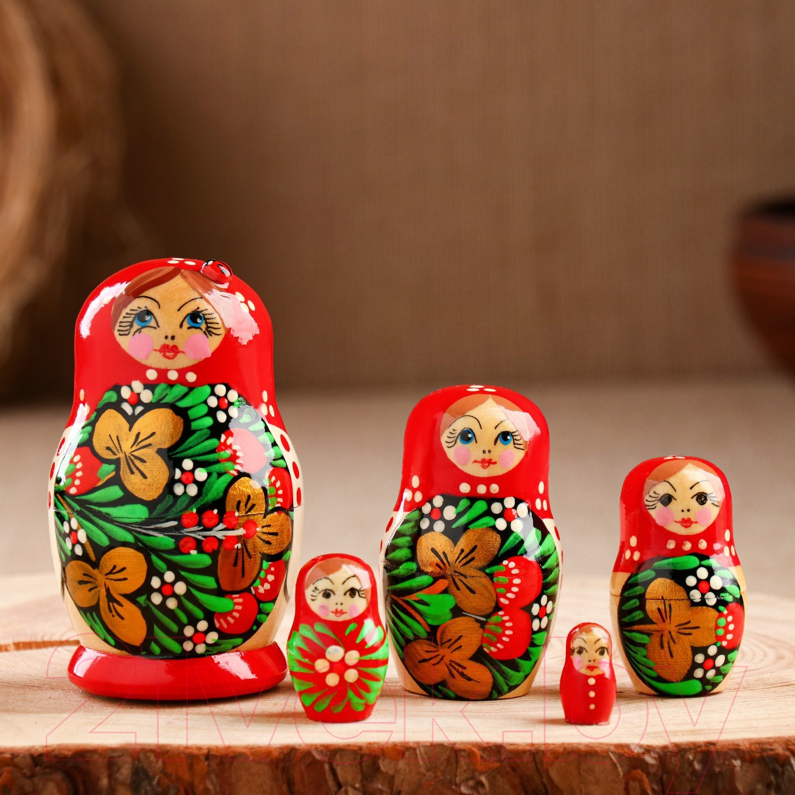 Матрешка сувенирная Sima-Land Божья коровка. Красный платок / 3440243 — фото 4