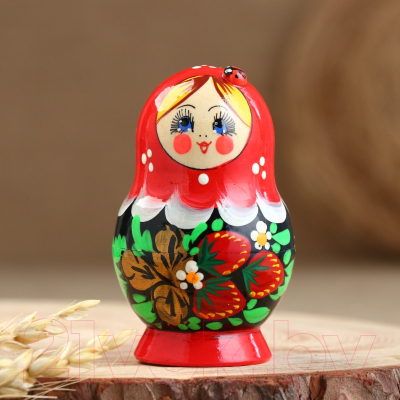 Матрешка сувенирная Sima-Land Божья коровка. Красный платок / 3440243