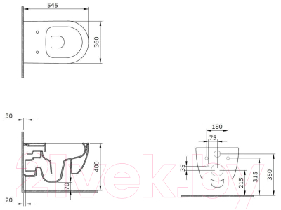 Унитаз подвесной Bocchi V-Tondo Rimless 1416-006-0129 + A0336-006