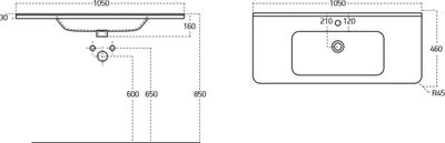 Тумба с умывальником Aquanet Эмбер 105 / 332498 (белый матовый)