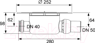 Трап для душа TECE Горизонтальный DN50 / 3601500