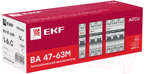 Выключатель автоматический EKF PROxima 3P 16А (D) 6кА ВА 47-63M / mcb4763m-6-3-16D-pro