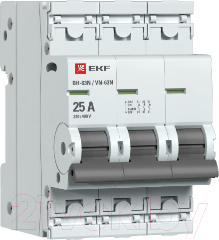 Выключатель нагрузки EKF PROxima 3P 25А ВН-63N / S63325