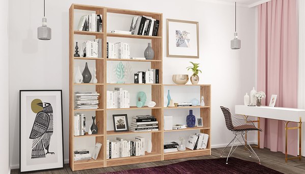 Стеллаж Polini Kids Home Smart Вертикальный / 0002287.171 (дуб крафт золотой)