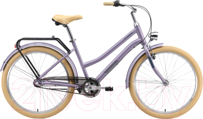 Велосипед STARK Comfort Lady 3speed 2024 (14.5, сиреневый матовый металлик/серый/бежевый)