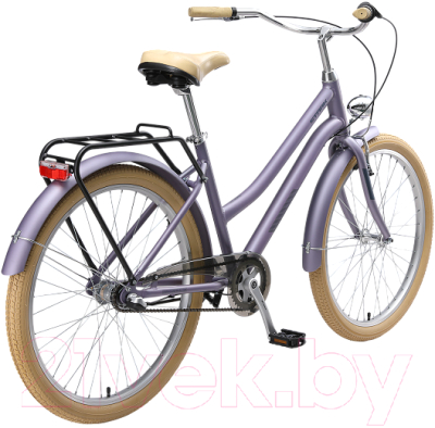 Велосипед STARK Comfort Lady 3speed 2024 (14.5, сиреневый матовый металлик/серый/бежевый)