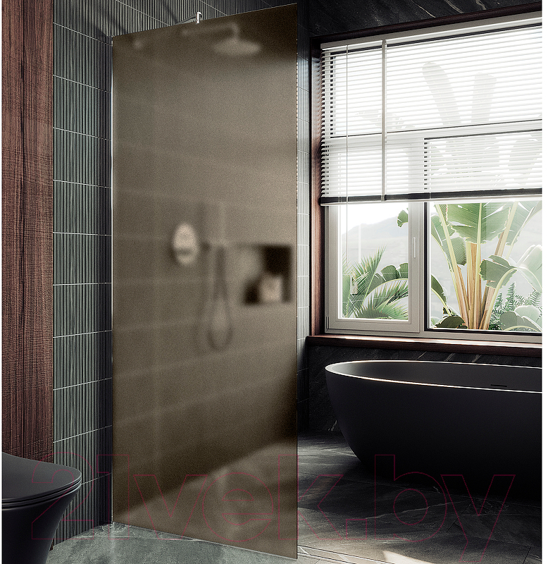 Душевая стенка MaybahGlass 119x195 / MGD-685-5ш (бронзовое матовое стекло/хром матовый) — фото 3