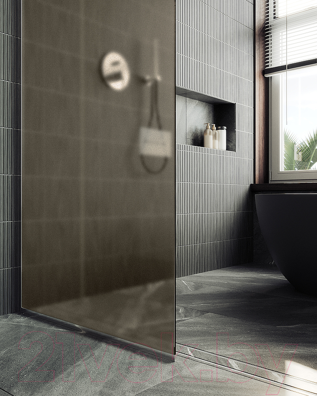 Душевая стенка MaybahGlass 119x195 / MGD-685-4у (бронзовое матовое стекло/хром глянцевый) — фото 5