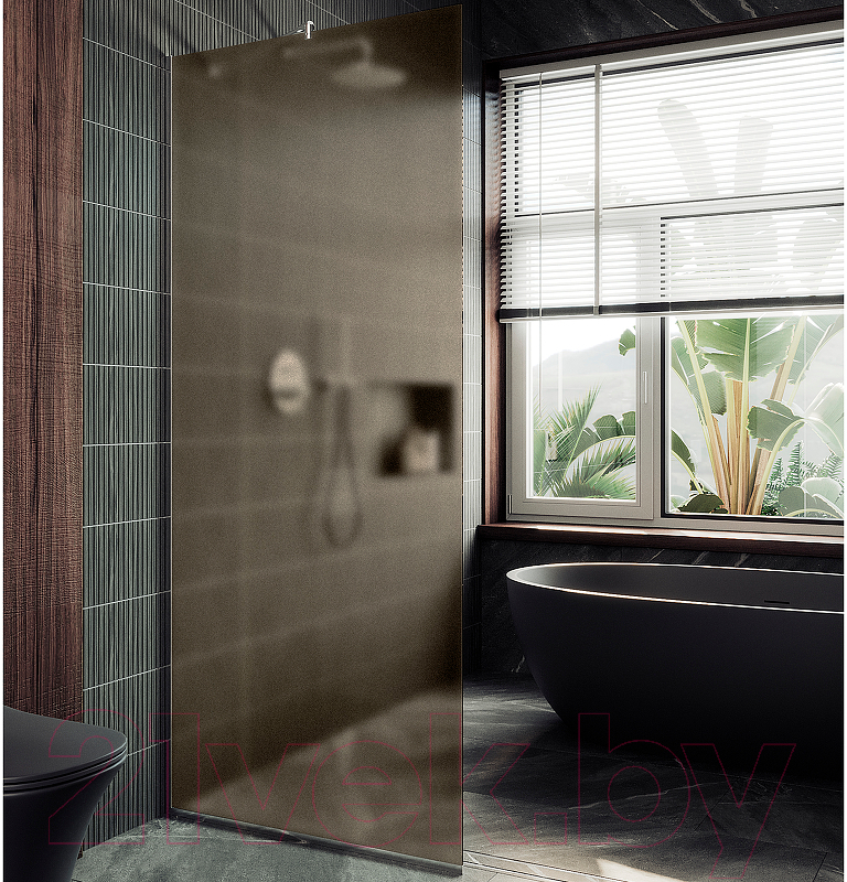 Душевая стенка MaybahGlass 119x195 / MGD-685-5у (бронзовое матовое стекло/хром матовый) — фото 5