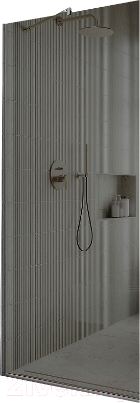 Душевая стенка MaybahGlass 119x195 / MGD-686-4у (графитовое стекло/хром глянцевый) — фото 1