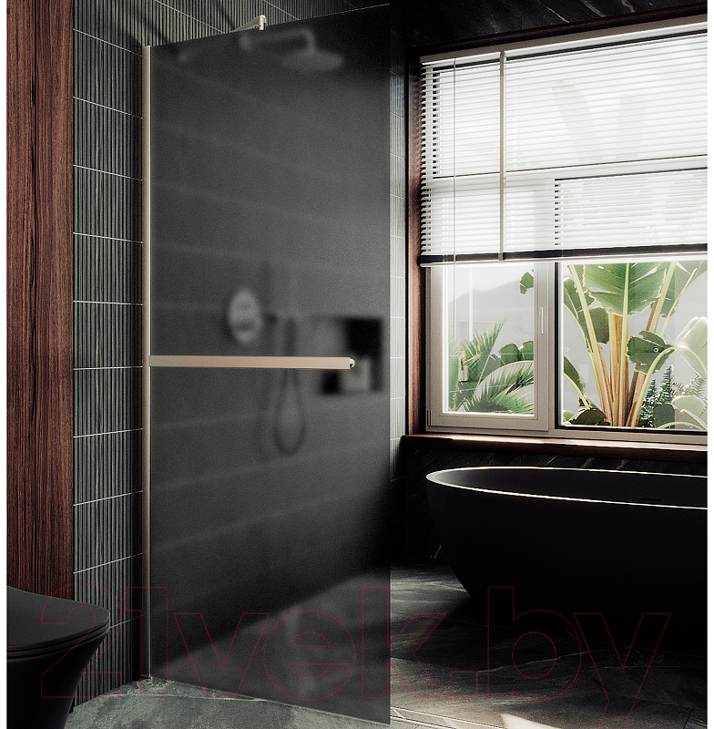 Душевая стенка MaybahGlass 119x195 / MGD-718-5ш (графитовое матовое стекло/хром матовый) — фото 2