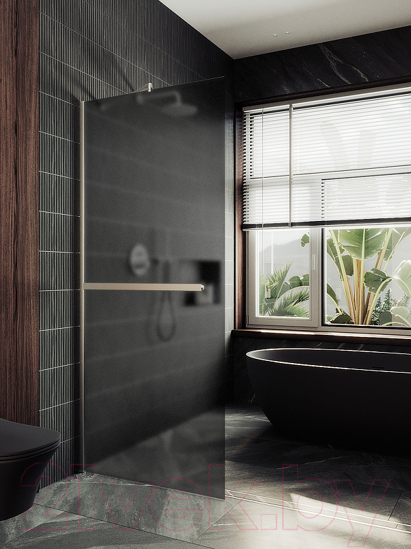 Душевая стенка MaybahGlass 119x195 / MGD-718-5ш (графитовое матовое стекло/хром матовый) — фото 3