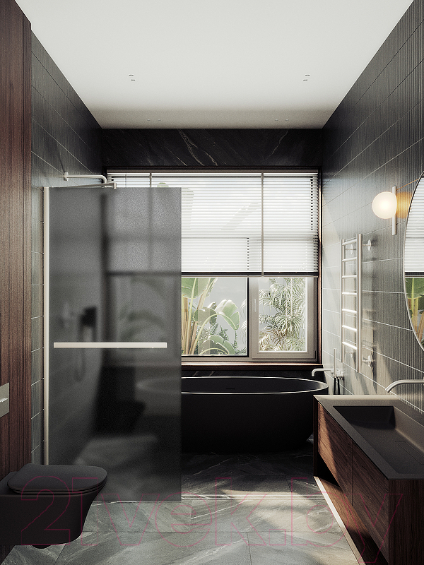 Душевая стенка MaybahGlass 119x195 / MGD-718-5ш (графитовое матовое стекло/хром матовый) — фото 4