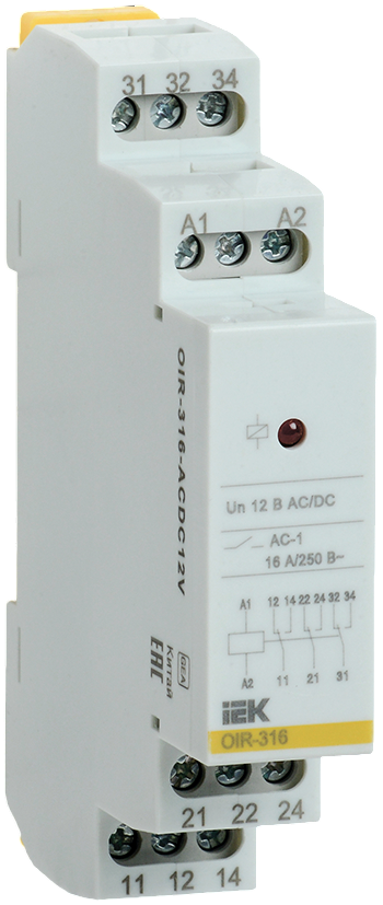 Реле промежуточное IEK OIR-316-ACDC12V