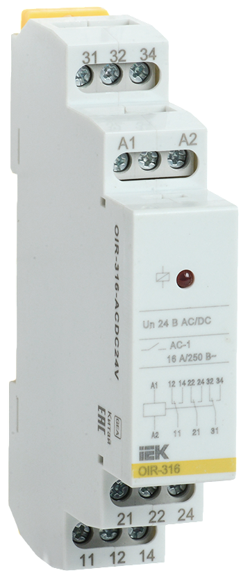 Реле промежуточное IEK OIR-316-ACDC24V