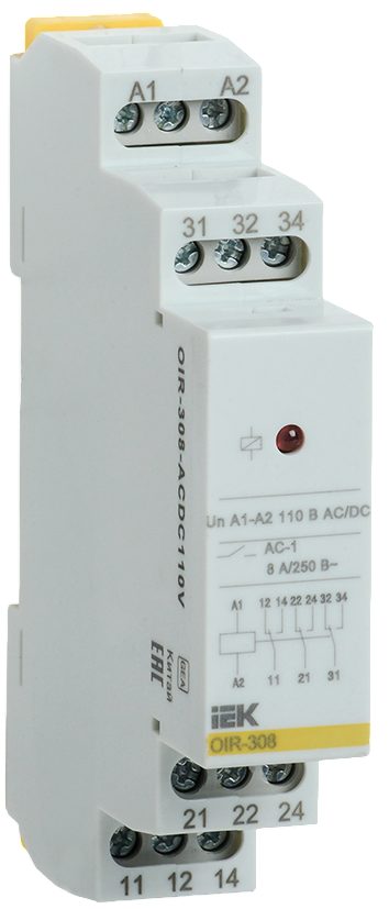 Реле промежуточное IEK OIR-308-ACDC110V
