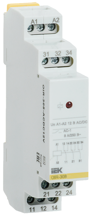 Реле промежуточное IEK OIR-308-ACDC12V