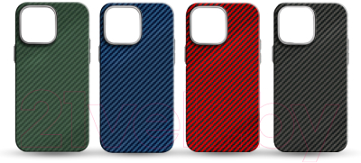 Чехол-накладка Luxo Карбоновые полосы J163 для iPhone 14 (красный)
