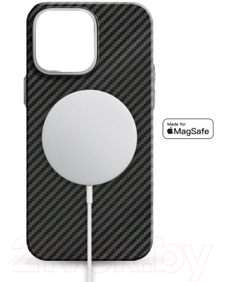 Чехол-накладка Luxo Карбоновые полосы J162 для iPhone 14 Pro (черный)