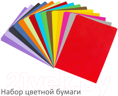 Набор цветной бумаги и картона Brauberg Радуга / 115087 (60л, 15цв)