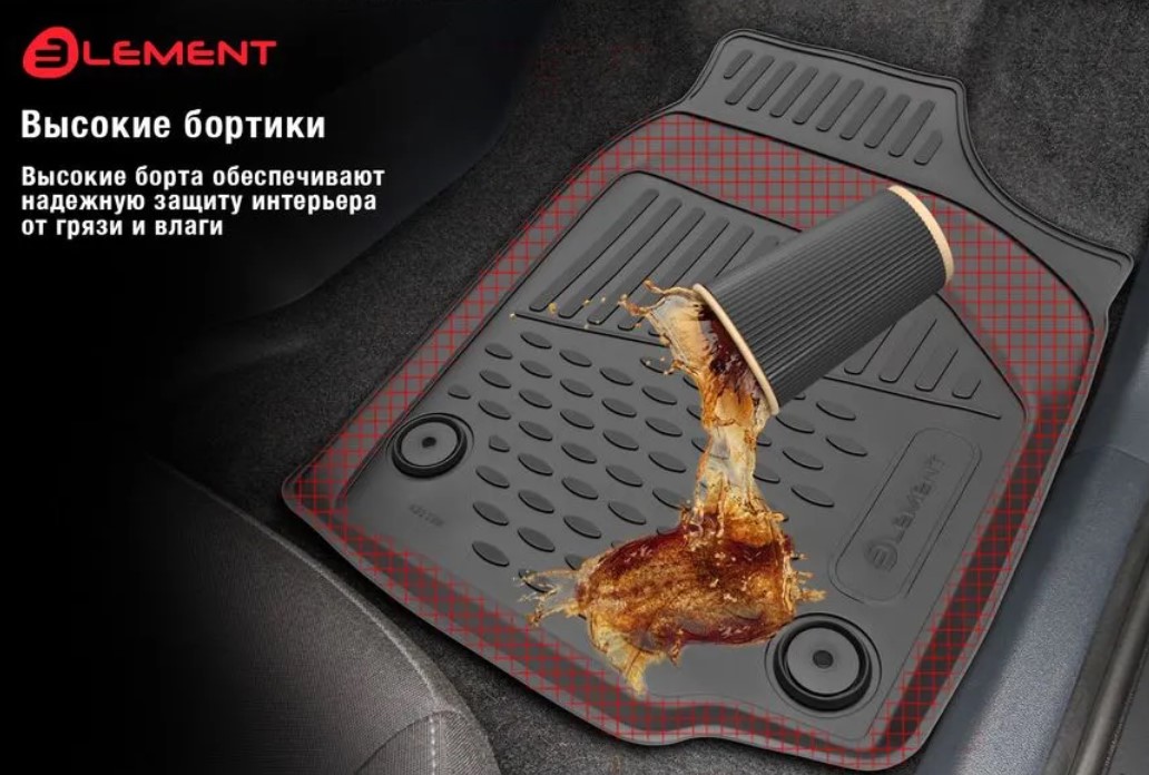 Комплект ковриков для авто ELEMENT ELEMENT3DAN0682210K для Geely Atlas Pro (FX11) 2023