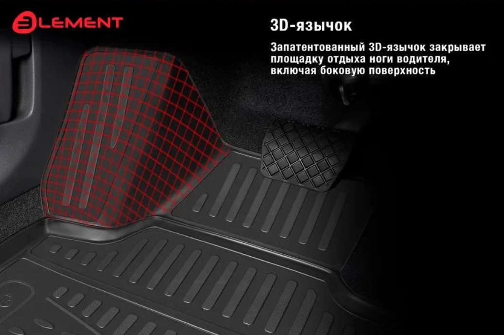 Комплект ковриков для авто ELEMENT ELEMENT3DAN0682210K для Geely Atlas Pro (FX11) 2023