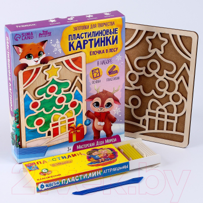 Изображение товара Набор для творчества Лесная мастерская Пластилиновые картинки. Новый год! Елочка в лесу / 9837696