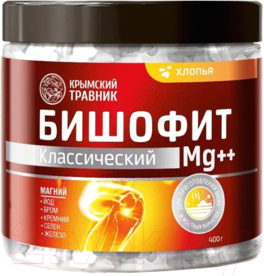 Соль для ванны Крымский Травник Бишофит хлопья (400г)
