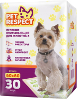 Одноразовая пеленка для животных Pet Respect 60x60 (30шт) - 