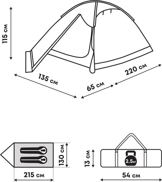 Палатка RSP Outdoor Hill 2 / T-HI-2-GN